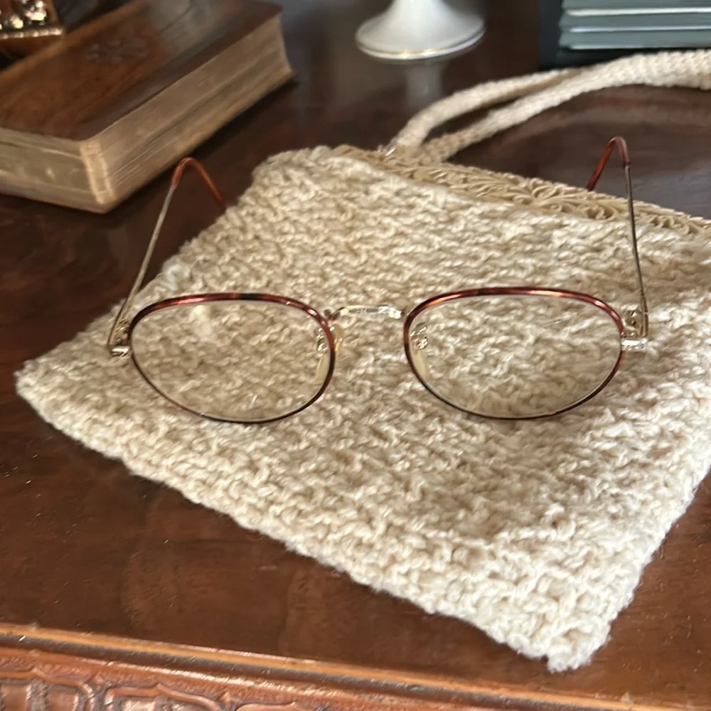 Vintage Polo Ralph Lauren Classic VI Gold Tortoise Shell Round Frame Glasses